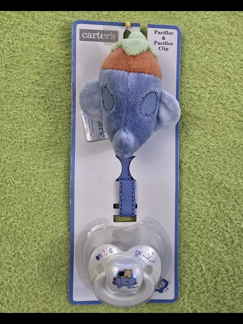 NWT Baby BOYS  Little Guy on the GO - Plush AIRPLANE PACIFIER CLIP -Last One (1)